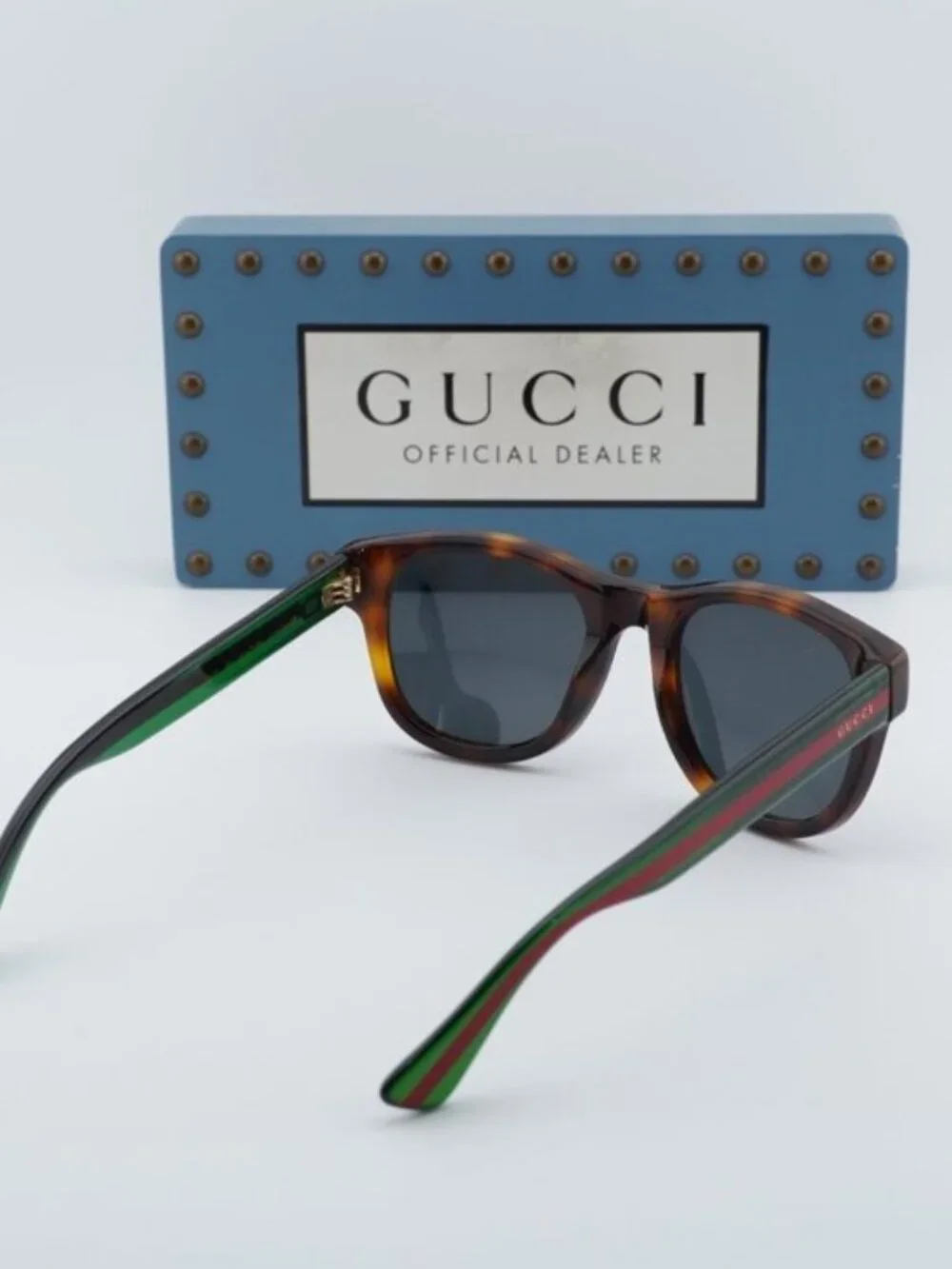 Gucci GG0003S 003 Men Square Sunglasses - Havana / Green / Grey